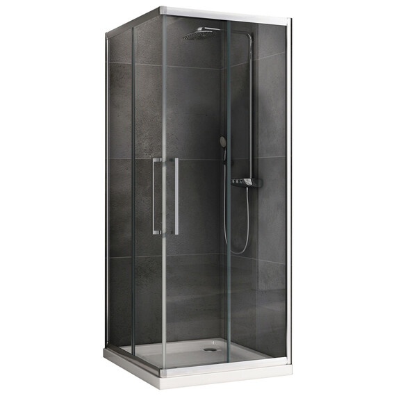 Душевое ограждение Abber Schwarzer Diamant 80х80 см AG02080H, хром/прозрачное - фото 