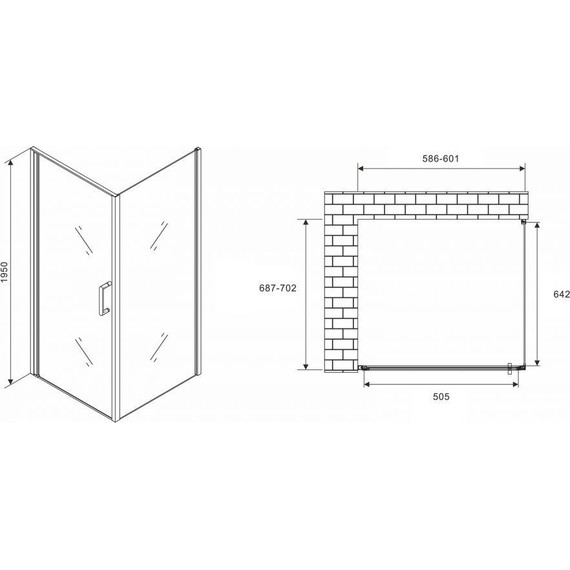 Душевое ограждение Abber Sonnenstrand 60х70 см AG04060-S70, хром/прозрачное - фото 4