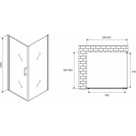 Душевое ограждение Abber Sonnenstrand 60х90 см AG04060-S90, хром/прозрачное - фото 4