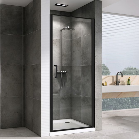 Душевая дверь Abber Sonnenstrand 80 см AG04080B, черный/прозрачное - фото 