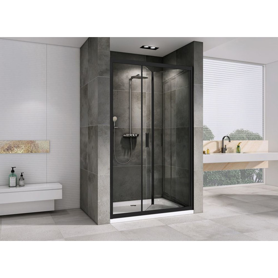 Душевая дверь Abber Sonnenstrand 90 см AG07090B, черный/прозрачное - фото 2