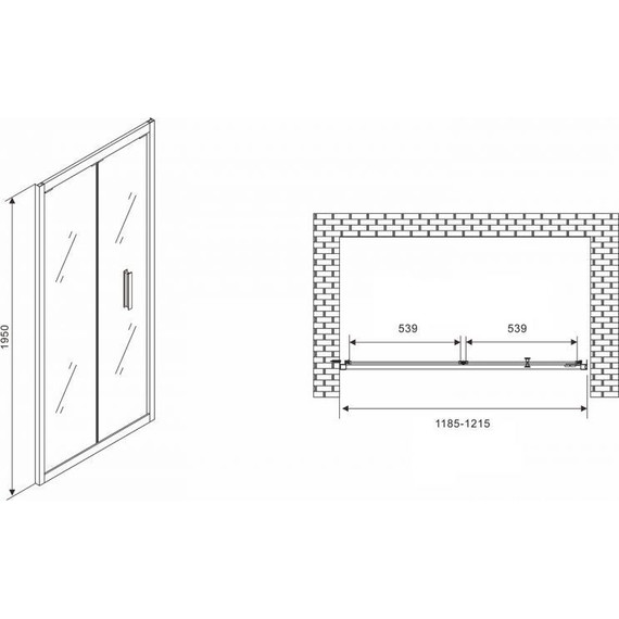 Душевая дверь Abber Sonnenstrand 120 см AG07120, хром/прозрачное - фото 5