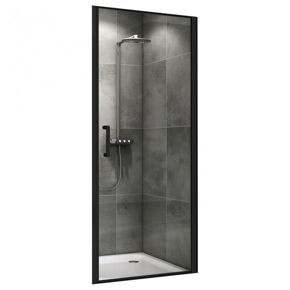 Душевая дверь Abber Sonnenstrand 90 см AG04090B, черный/прозрачное - фото 