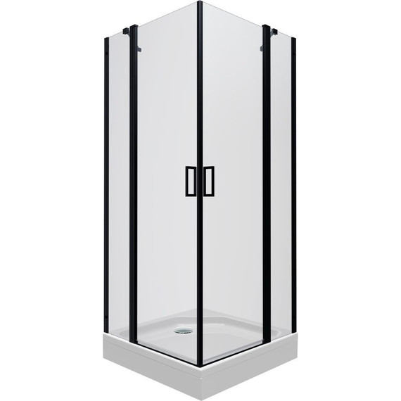 Душевое ограждение Triton Тау 90x90 см, чёрный/прозрачное - фото 