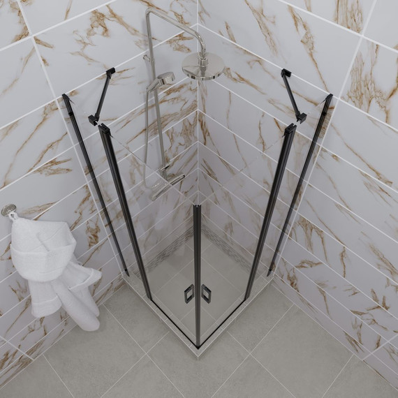 Душевое ограждение Triton Тау 90x90 см, чёрный/прозрачное - фото 7