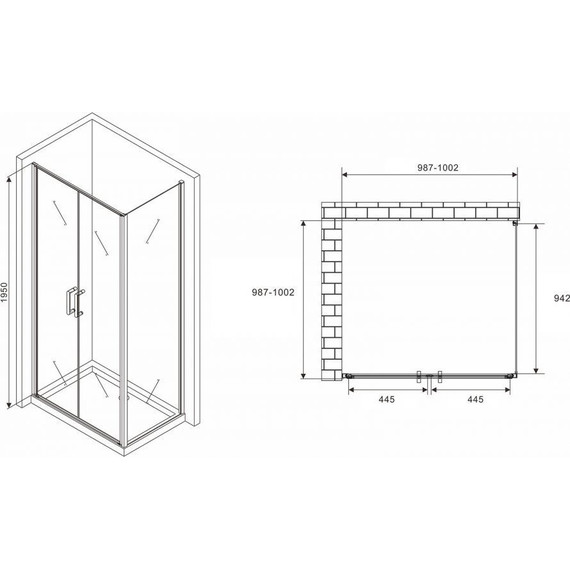 Душевое ограждение Abber Sonnenstrand 100х100 см AG04100C-S100, хром/прозрачное - фото 4