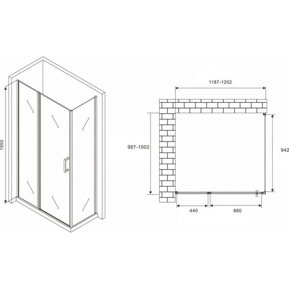 Душевое ограждение Abber Sonnenstrand 120х100 см AG04120S-S100, хром/прозрачное - фото 4
