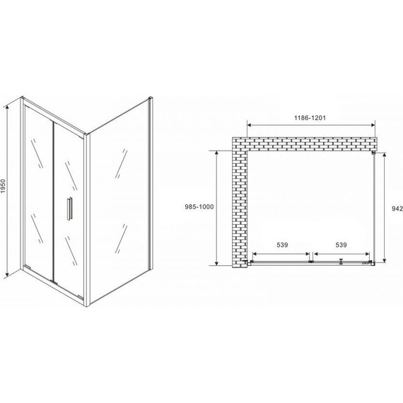 Душевое ограждение Abber Sonnenstrand 120х100 см AG07120-S100, хром/прозрачное - фото 5