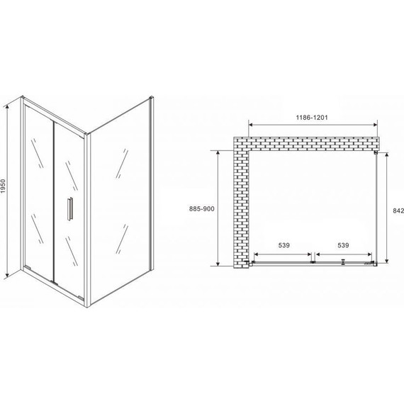 Душевое ограждение Abber Sonnenstrand 120х90 см AG07120-S90, хром/прозрачное - фото 5