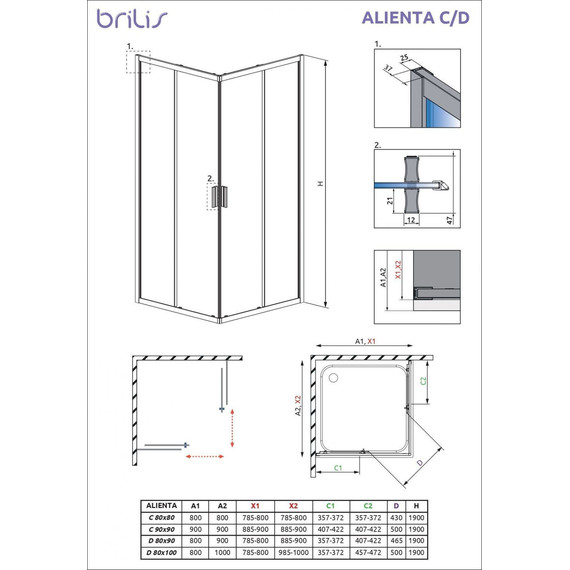 Душевое ограждение Radaway Alienta C 90x90 см, хром/прозрачное - фото 2