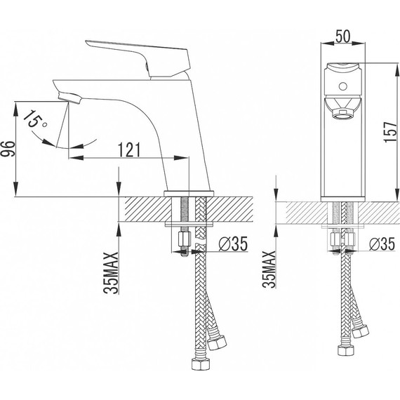Смеситель для раковины Azario Avilla AZ-WKG168044C - фото, картинка 2 Смеситель для раковины Azario Avilla AZ-WKG168044C - фото 2