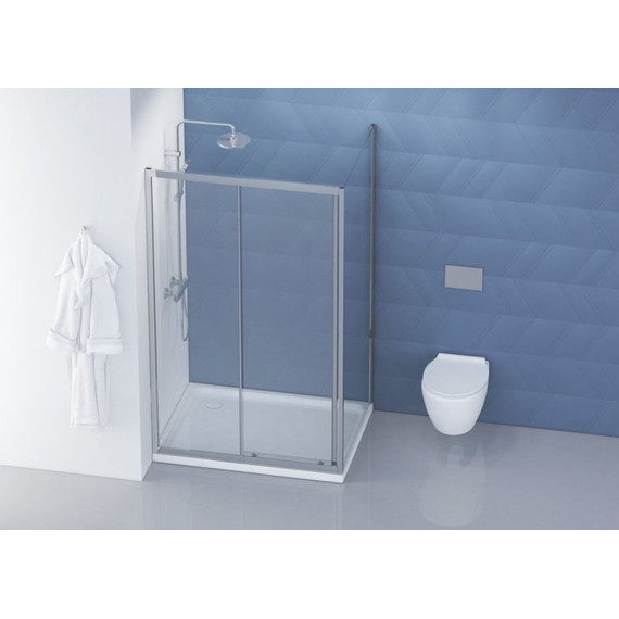 Душевое ограждение BelBagno 120x90 см DUE-AH-1-120/90-C-CR, хром/прозрачное - фото 7