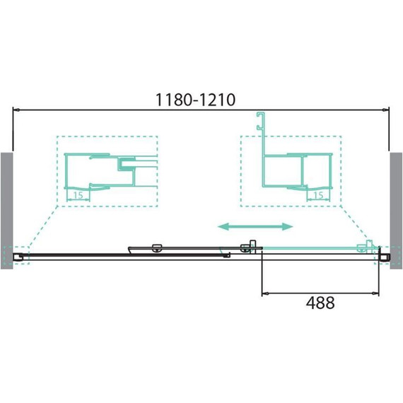 Душевая дверь BelBagno 120 см DUE-BF-1-120-C-Cr, хром/прозрачное - фото 2