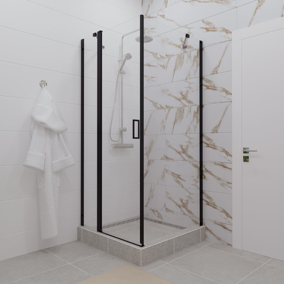 Душевое ограждение Triton Йота 90x90 см, чёрный/прозрачное - фото 4