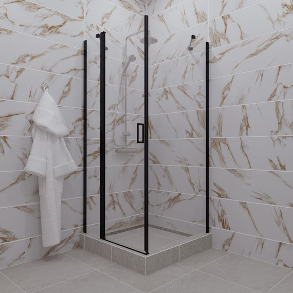 Душевое ограждение Triton Йота 90x90 см, чёрный/прозрачное - фото 6