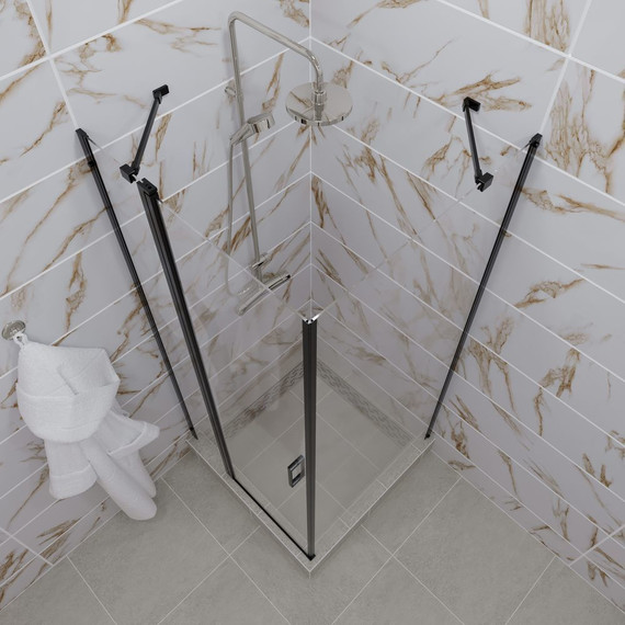 Душевое ограждение Triton Йота 90x90 см, чёрный/прозрачное - фото 7