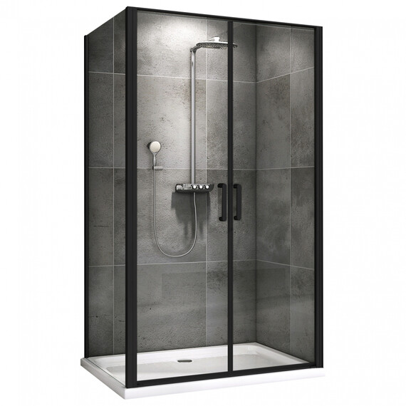 Душевое ограждение Abber Sonnenstrand 100х80 см AG04100BC-S80B, черный/прозрачное - фото 