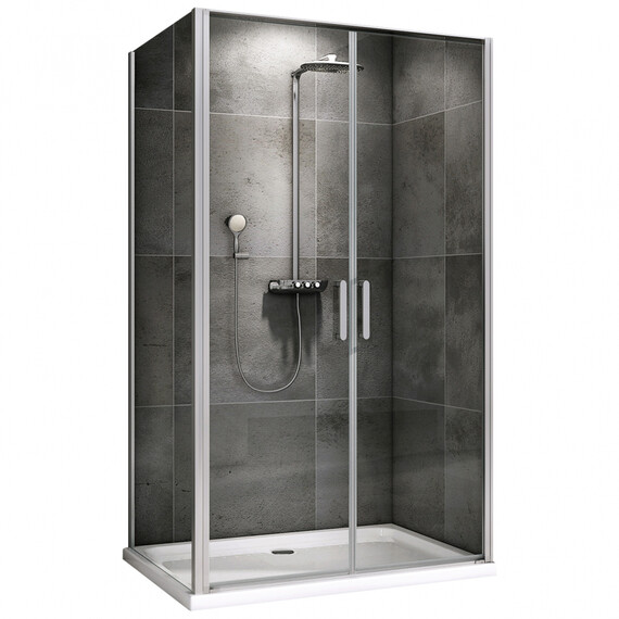 Душевое ограждение Abber Sonnenstrand 100х90 см AG04100C-S90, хром/прозрачное - фото 