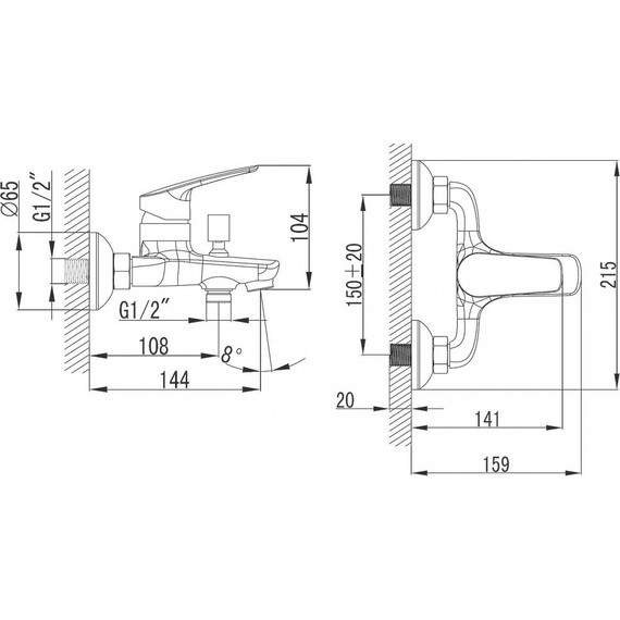 Смеситель для ванны Azario Evora AZ-WKE238043C - фото 6