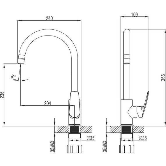 Смеситель для кухни Azario Tavira AZ-WKE56411C-X63 - фото 2