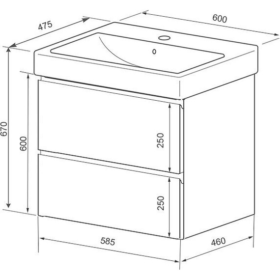 Тумба подвесная с раковиной Azario Мила 60 см CS00080140, белый - фото, картинка 4 Тумба подвесная с раковиной Azario Мила 60 см CS00080140, белый - фото 4