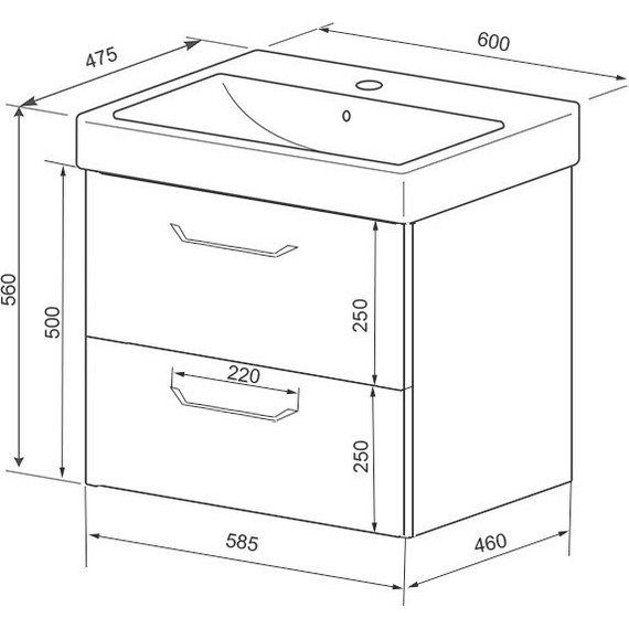 Тумба подвесная с раковиной Azario Ника 60 см CS00080143, белый - фото, картинка 4 Тумба подвесная с раковиной Azario Ника 60 см CS00080143, белый - фото 4