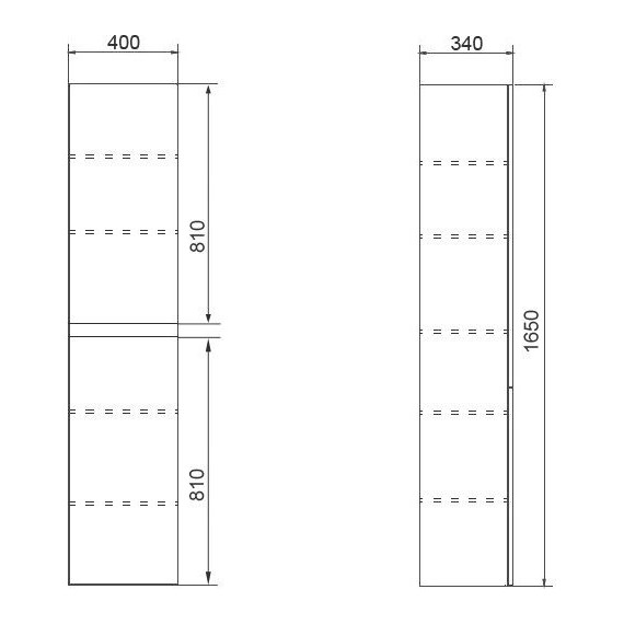 Пенал подвесной Azario Мила 40 см CS00080413, универсальный, белый матовый - фото 3
