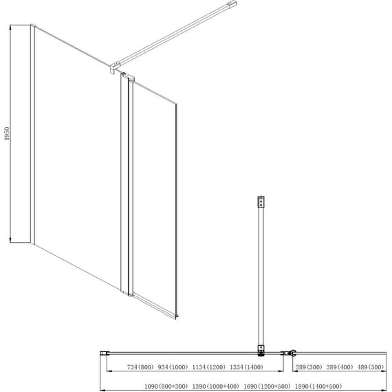 Душевая перегородка Azario Chicago 100 см AZ-NAR6321 1000 (стекло 8 мм) с кронштейном в комплекте, хром/прозрачное - фото 4