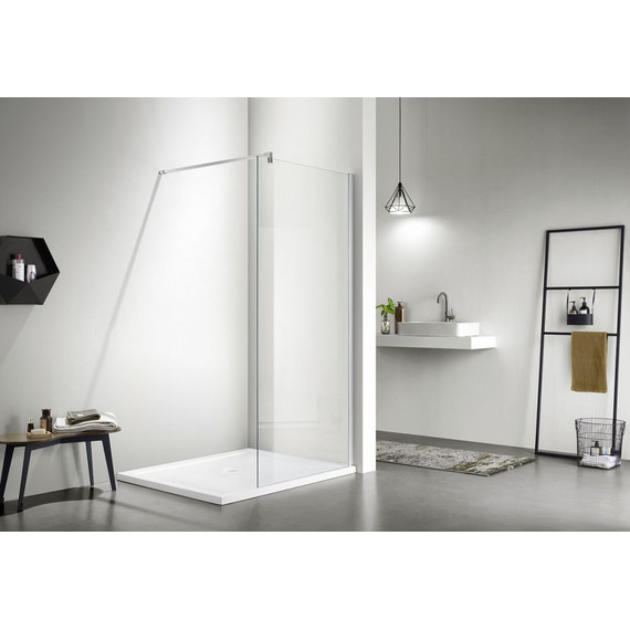 Душевая перегородка Azario Chicago Walk-in 140 см AZ-NAR6310 1400 (стекло 8 мм) с кронштейном в комплекте, хром/прозрачное - фото 2