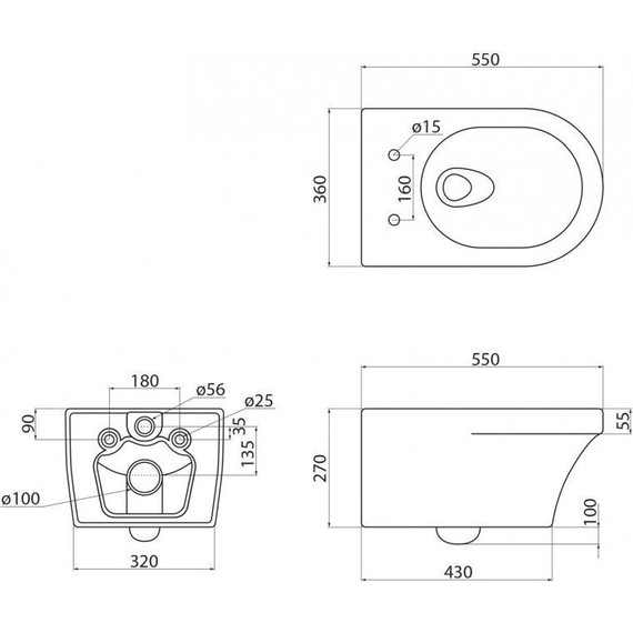 Инсталляция Belbagno BB026 с подвесным безободковым унитазом Cezares Duet (кнопка смыва хром глянцевый) - фото 21