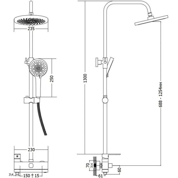 Душевая стойка Haiba HB24590-7, черный матовый - фото, картинка 10 Душевая стойка Haiba HB24590-7, черный матовый - фото 10