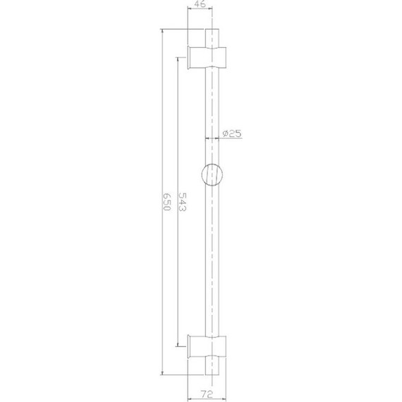 Душевая штанга Haiba 65 см HB8011, нержавеющая сталь - фото 2