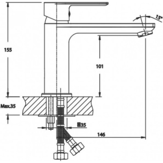 Смеситель для раковины Mixxus Premium Alex MP0172, черный - фото 2