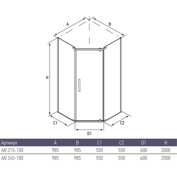 Душевое ограждение ALEX BAITLER AB 245-100 100х100 см (стекло 8 мм) хром/тонированное - фото 3
