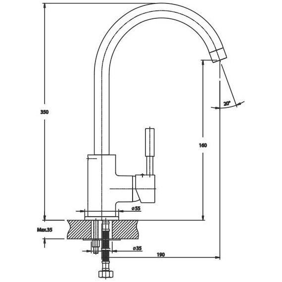 Смеситель для кухни Mixxus Premium Hans HB0164, сатин - фото 2