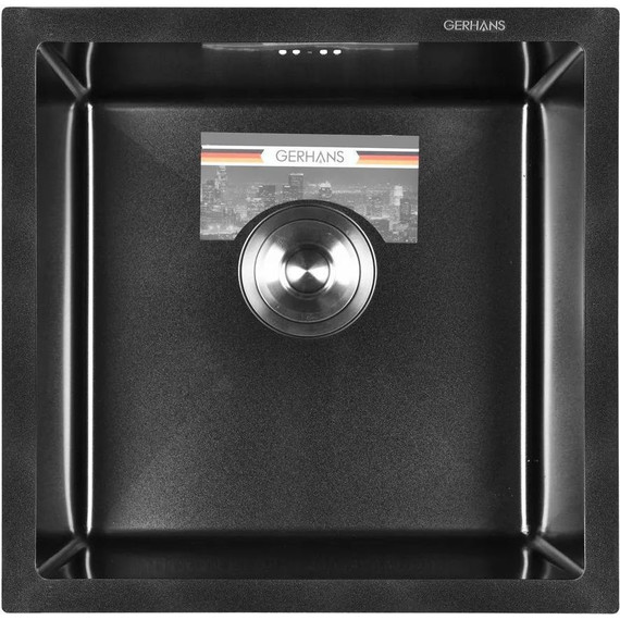 Кухонная мойка Gerhans K34444B 1 мм, PVD графит, Цвет производителя: графит - фото, картинка 2 Кухонная мойка Gerhans K34444B 1 мм, PVD графит, Цвет производителя: графит - фото 2
