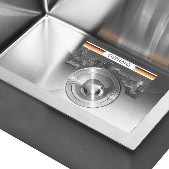 Кухонная мойка Gerhans K35044 1 мм, нержавеющая сталь, Цвет производителя: нержавеющая сталь - фото, картинка 3 Кухонная мойка Gerhans K35044 1 мм, нержавеющая сталь, Цвет производителя: нержавеющая сталь - фото 3