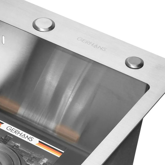 Кухонная мойка Gerhans K35044 1 мм, нержавеющая сталь, Цвет производителя: нержавеющая сталь - фото, картинка 4 Кухонная мойка Gerhans K35044 1 мм, нержавеющая сталь, Цвет производителя: нержавеющая сталь - фото 4