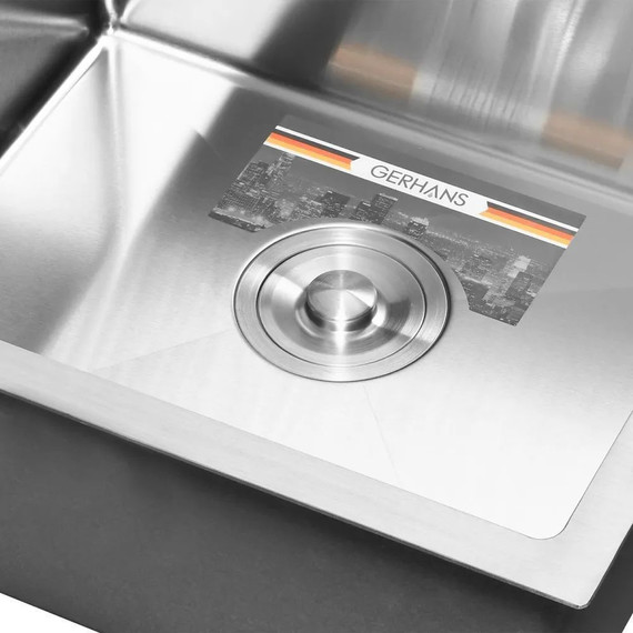 Кухонная мойка Gerhans K35050 1 мм, нержавеющая сталь, Цвет производителя: нержавеющая сталь - фото, картинка 3 Кухонная мойка Gerhans K35050 1 мм, нержавеющая сталь, Цвет производителя: нержавеющая сталь - фото 3