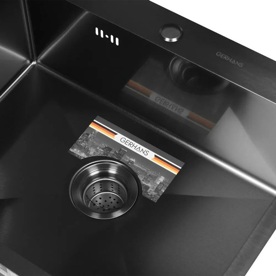 Кухонная мойка Gerhans K36050B 1 мм, PVD графит - фото 3