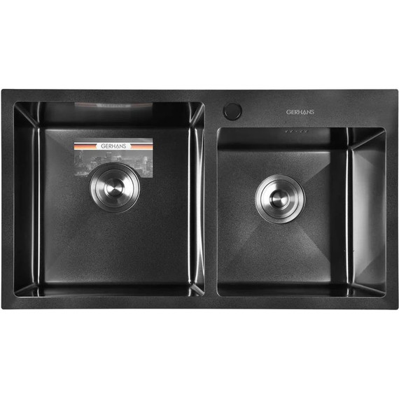 Кухонная мойка Gerhans K37843B-S 1 мм, PVD графит, Цвет производителя: графит - фото 2
