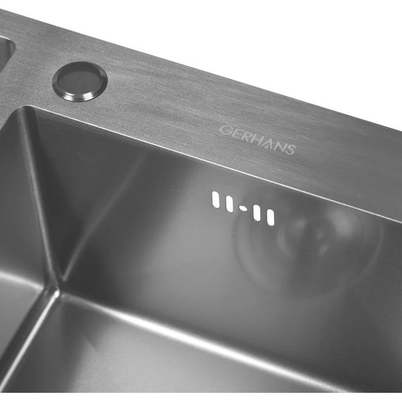 Кухонная мойка Gerhans K37843B-S 1 мм, PVD графит, Цвет производителя: графит - фото 5