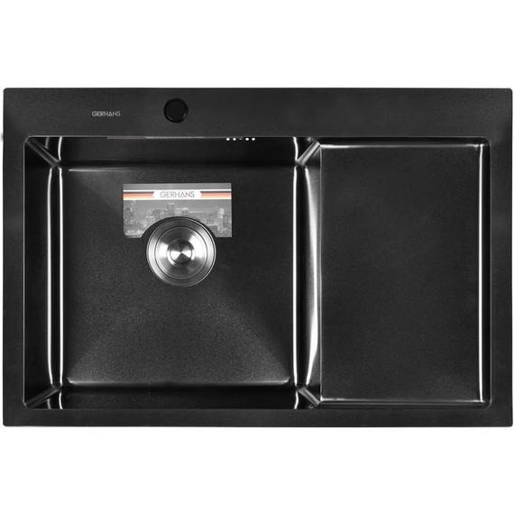 Кухонная мойка Gerhans K37851B-L 1 мм, PVD графит L, Цвет производителя: графит - фото 2