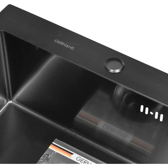 Кухонная мойка Gerhans K37851B-L 1 мм, PVD графит L, Цвет производителя: графит - фото 5