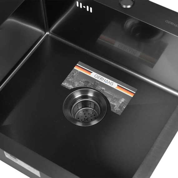 Кухонная мойка Gerhans K37851B-R 1 мм, PVD графит R, Цвет производителя: графит - фото 5