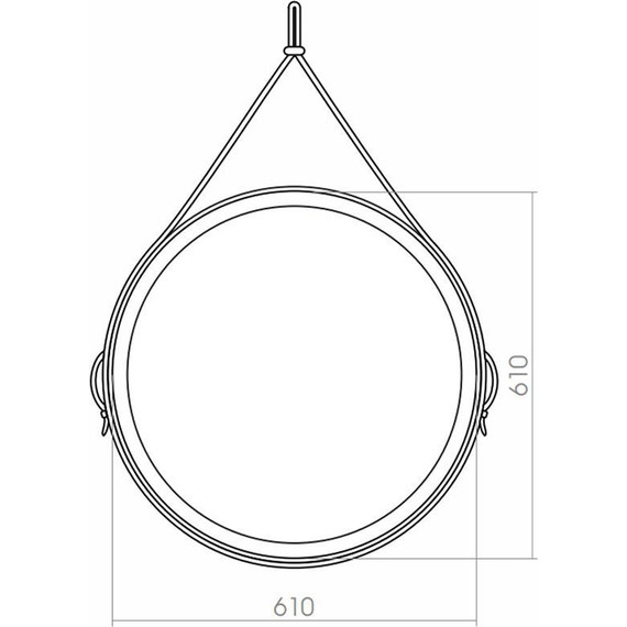 Зеркало Azario Капитан 61 см LED-00002476, чёрная кожа - фото 5