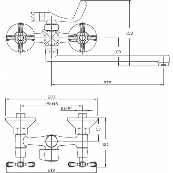 Смеситель для ванны Mixxus Premium Retro MI0048 с душевым гарнитуром, бронза - фото 2