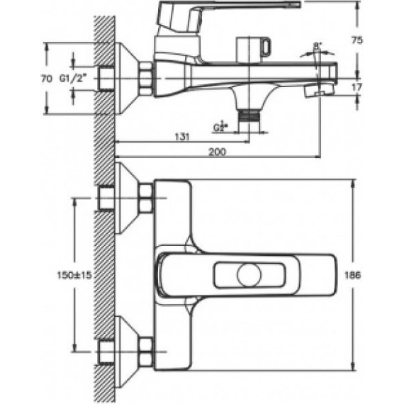 Смеситель для ванны Mixxus Premium Enio MP0042 с душевым гарнитуром - фото 2