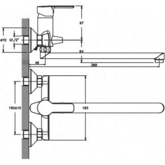 Смеситель для ванны Mixxus Premium Marco MP0073 с душевым гарнитуром - фото 2