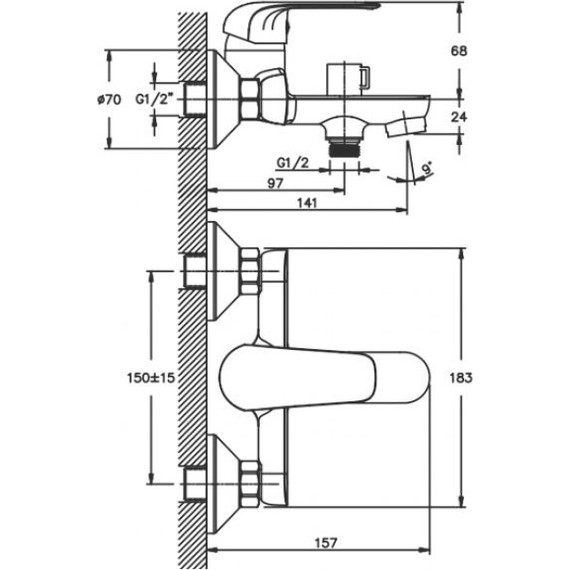Смеситель для ванны Mixxus Premium Dario MP0116 с душевым гарнитуром - фото 2